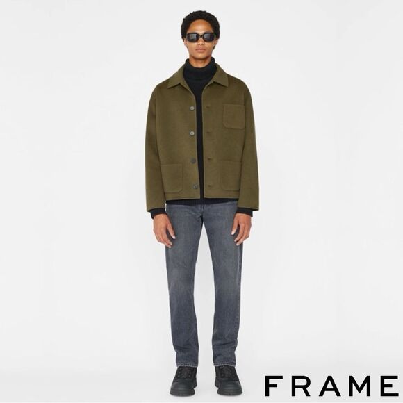 FRAME **NWT** Double Face Wool Jacket in Olive Green - Picture 10 of 11